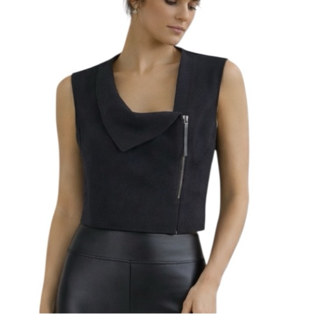 Helmut Lang For Intermix Vest Womens Size XS Petite Asymmetric Zip Grunge Edgy